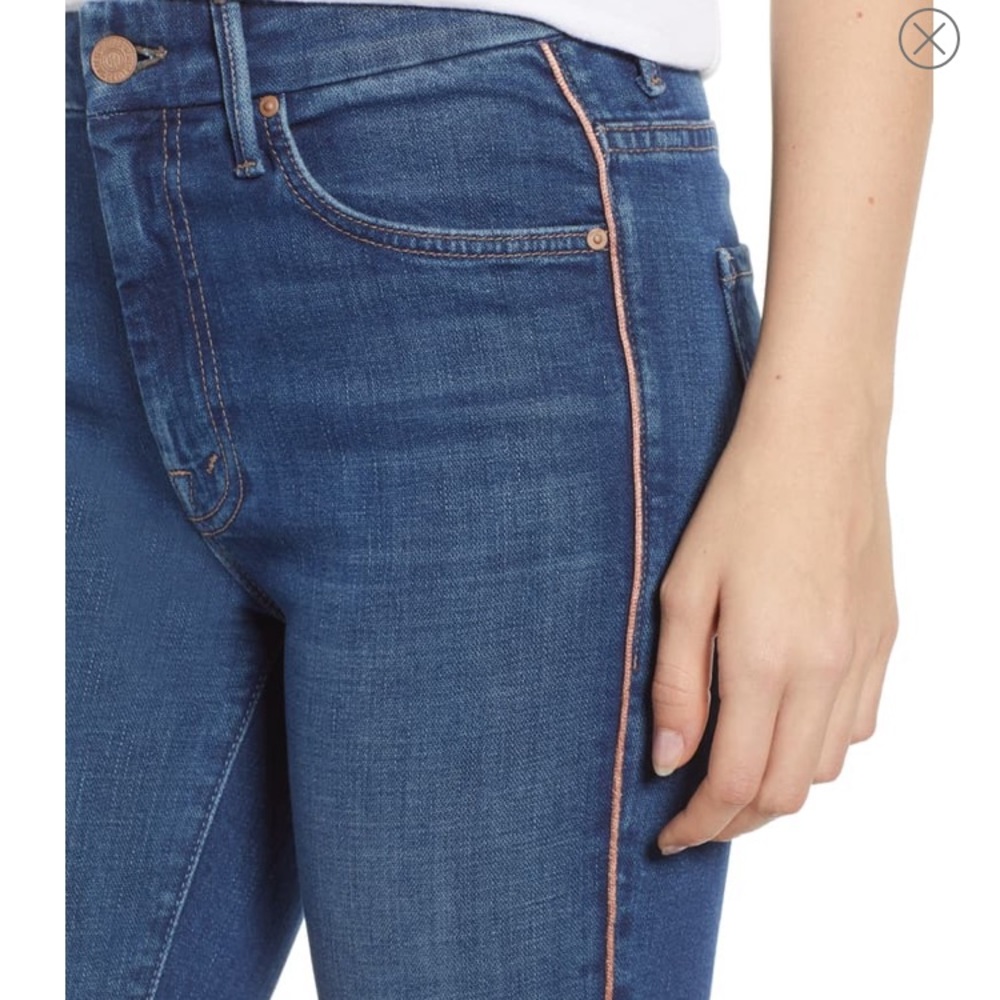 MOTHER The Looker Stripe High Waist Skinny Jeans - Picture 3 of 5